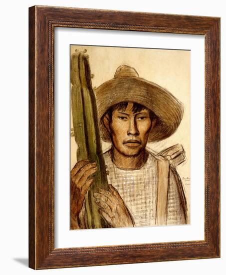 Mexican Boy with Cactus-Alfredo Ramos Martinez-Framed Art Print