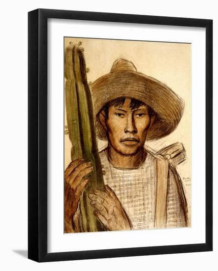 Mexican Boy with Cactus-Alfredo Ramos Martinez-Framed Art Print