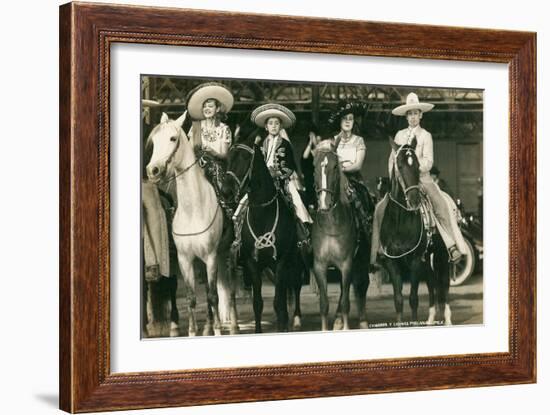 Mexican Charros on Horses-null-Framed Art Print