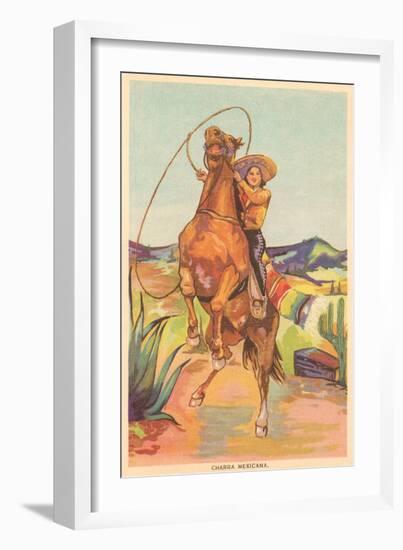 Mexican Cowgirl-null-Framed Art Print