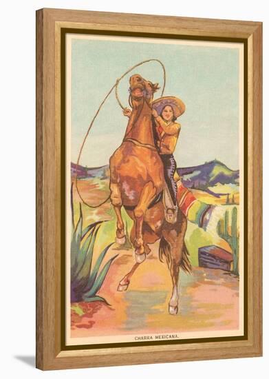 Mexican Cowgirl-null-Framed Stretched Canvas