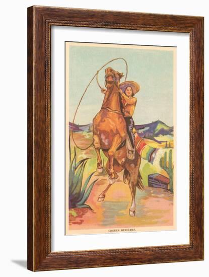 Mexican Cowgirl-null-Framed Premium Giclee Print