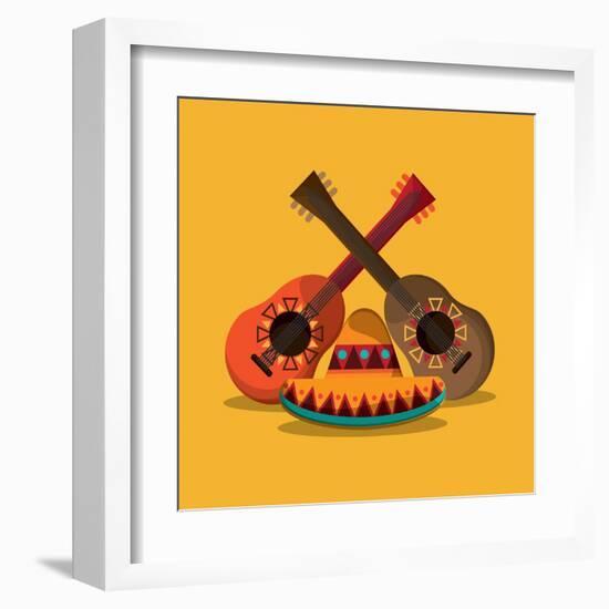 Mexican Culture Related Icons Image-Jemastock-Framed Art Print