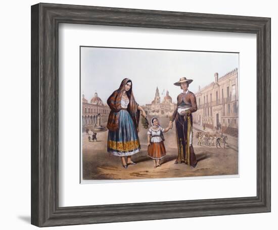 Mexican Family in Plaza Santo Domingo, Mexico City, C.1840-German School-Framed Giclee Print