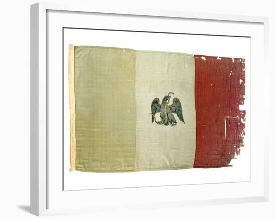 Mexican Flag from Statehouse in Victoria; National Museum of American History: Mexican Revolution-null-Framed Premium Photographic Print