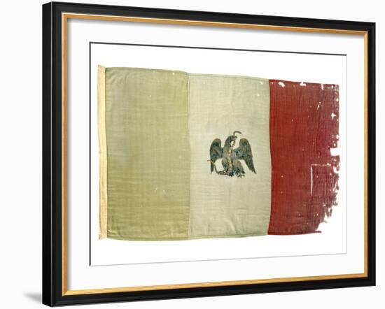 Mexican Flag from Statehouse in Victoria; National Museum of American History: Mexican Revolution-null-Framed Premium Photographic Print