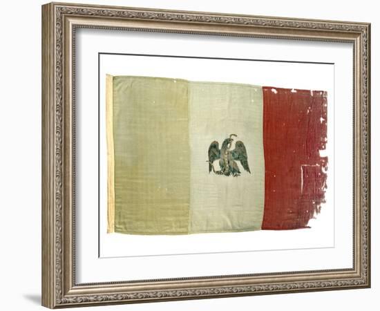 Mexican Flag from Statehouse in Victoria; National Museum of American History: Mexican Revolution-null-Framed Photographic Print