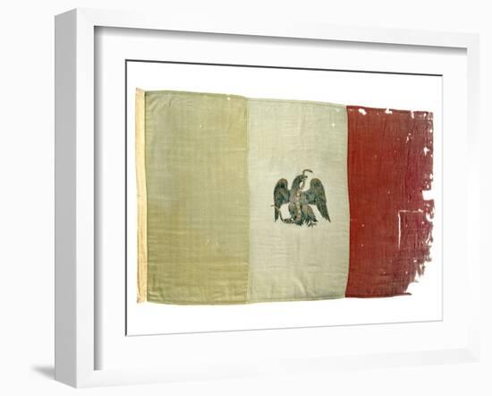 Mexican Flag from Statehouse in Victoria; National Museum of American History: Mexican Revolution-null-Framed Photographic Print