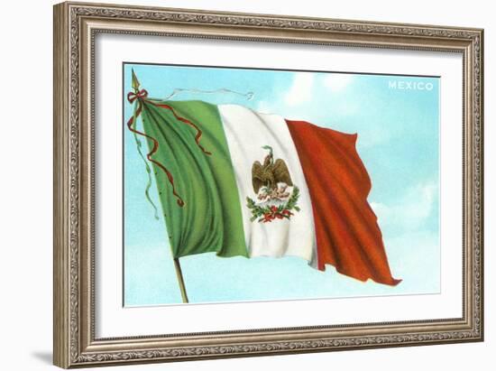 Mexican Flag-null-Framed Art Print