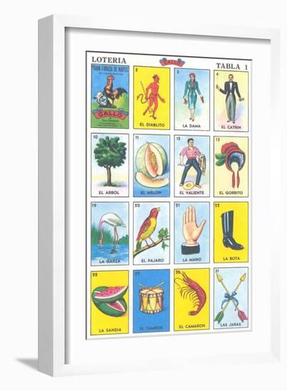 Mexican Fortune Telling Cards-null-Framed Art Print