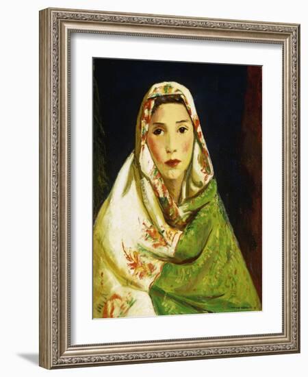 Mexican Girl with Oriental Scarf, 1916-Robert Henri-Framed Giclee Print