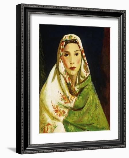 Mexican Girl with Oriental Scarf, 1916-Robert Henri-Framed Giclee Print