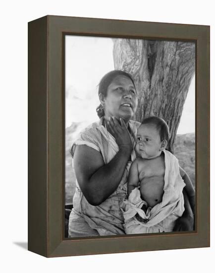 Mexican mother in California, 1935-Dorothea Lange-Framed Premier Image Canvas