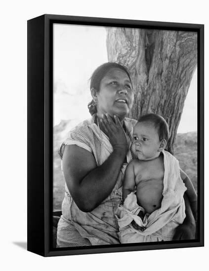 Mexican mother in California, 1935-Dorothea Lange-Framed Premier Image Canvas