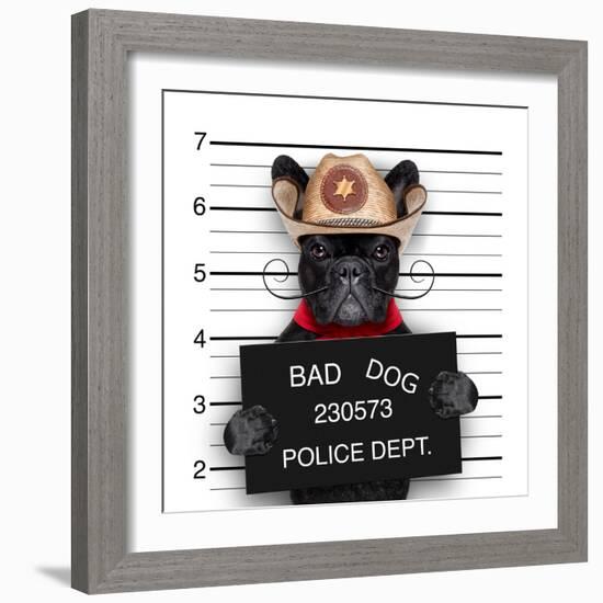 Mexican Mugshot Dog-Javier Brosch-Framed Photographic Print