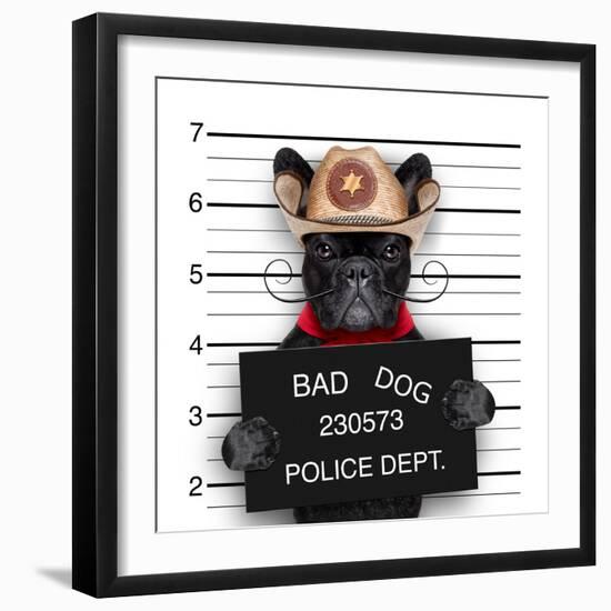 Mexican Mugshot Dog-Javier Brosch-Framed Photographic Print