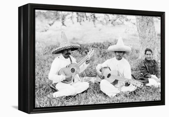 Mexican musicians playing guitars, c.1920-Hugo Brehme-Framed Premier Image Canvas