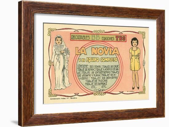 Mexican Paperdolls, La Novia-null-Framed Art Print