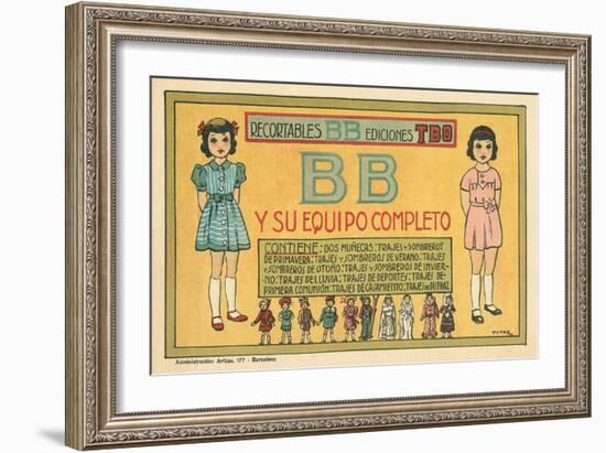 Mexican Paperdolls, Little Girls-null-Framed Art Print