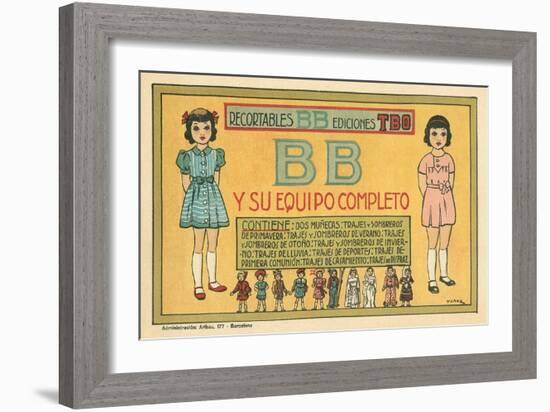 Mexican Paperdolls, Little Girls-null-Framed Art Print