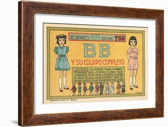 Mexican Paperdolls, Little Girls-null-Framed Art Print