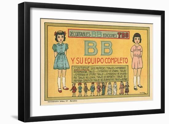 Mexican Paperdolls, Little Girls-null-Framed Art Print