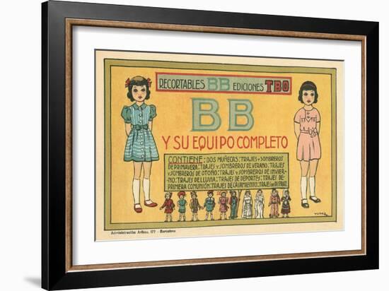 Mexican Paperdolls, Little Girls-null-Framed Art Print