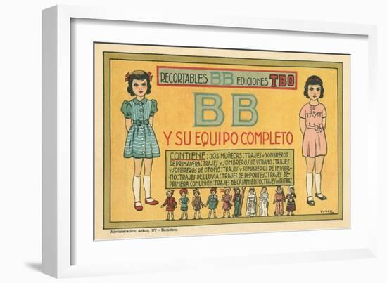 Mexican Paperdolls, Little Girls-null-Framed Art Print