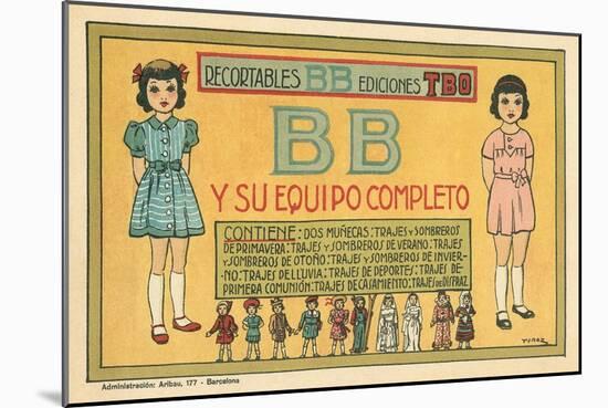 Mexican Paperdolls, Little Girls-null-Mounted Art Print