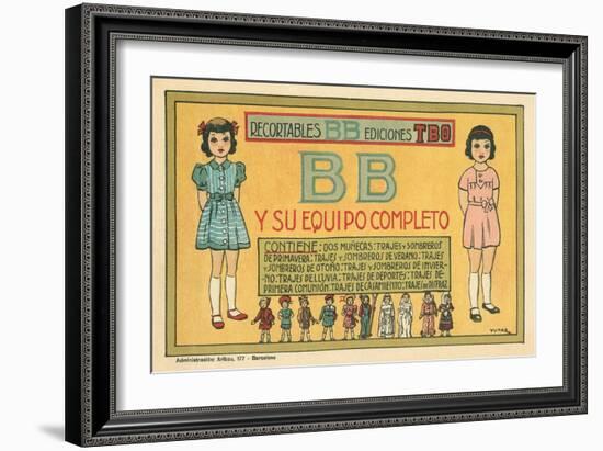 Mexican Paperdolls, Little Girls-null-Framed Art Print