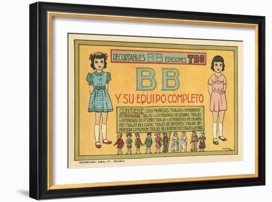 Mexican Paperdolls, Little Girls-null-Framed Art Print