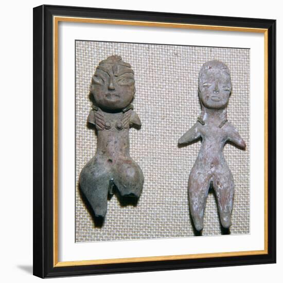 Mexican pottery figures from burial sites, c.9th century BC-Unknown-Framed Giclee Print