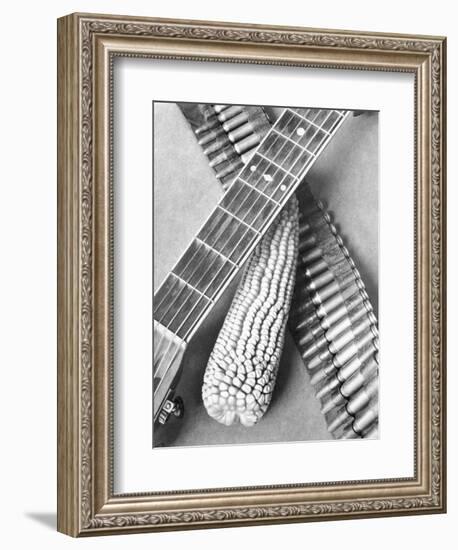 Mexican Revolution, Guitar, Corn and Ammunition Belt, Mexico City, 1927-Tina Modotti-Framed Giclee Print