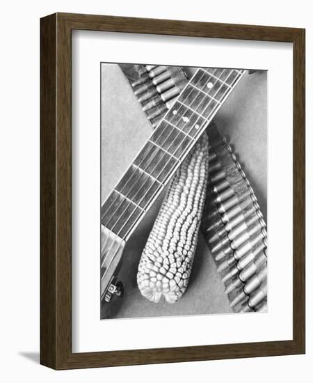 Mexican Revolution, Guitar, Corn and Ammunition Belt, Mexico City, 1927-Tina Modotti-Framed Giclee Print