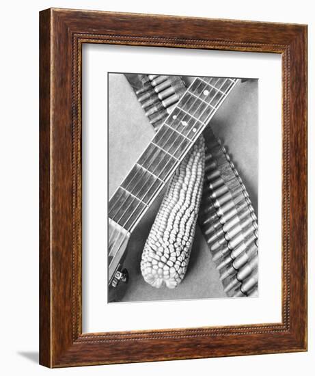 Mexican Revolution, Guitar, Corn and Ammunition Belt, Mexico City, 1927-Tina Modotti-Framed Giclee Print