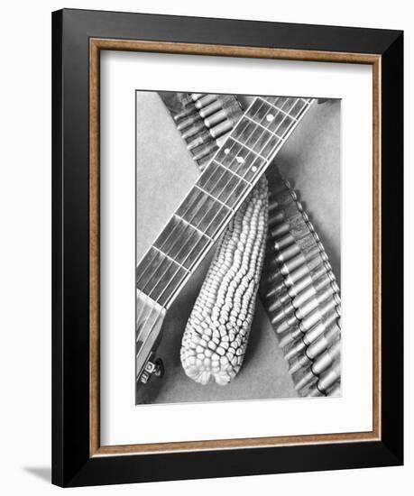 Mexican Revolution, Guitar, Corn and Ammunition Belt, Mexico City, 1927-Tina Modotti-Framed Giclee Print