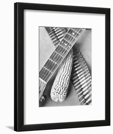 Mexican Revolution, Guitar, Corn and Ammunition Belt, Mexico City, 1927-Tina Modotti-Framed Giclee Print