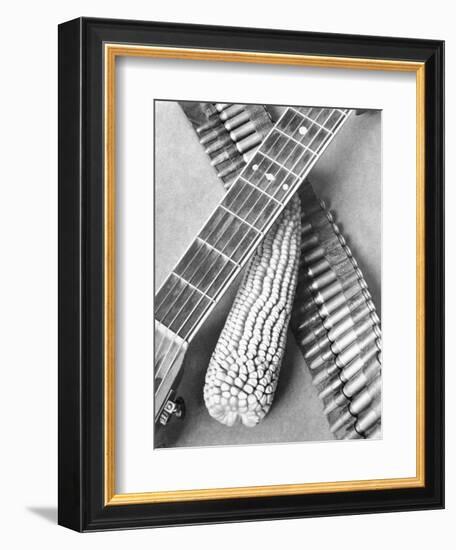 Mexican Revolution, Guitar, Corn and Ammunition Belt, Mexico City, 1927-Tina Modotti-Framed Giclee Print