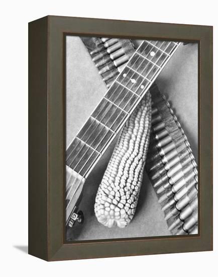 Mexican Revolution, Guitar, Corn and Ammunition Belt, Mexico City, 1927-Tina Modotti-Framed Premier Image Canvas