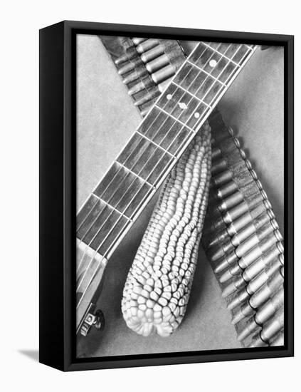 Mexican Revolution, Guitar, Corn and Ammunition Belt, Mexico City, 1927-Tina Modotti-Framed Premier Image Canvas