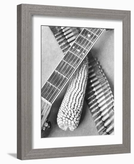 Mexican Revolution, Guitar, Corn and Ammunition Belt, Mexico City, 1927-Tina Modotti-Framed Giclee Print