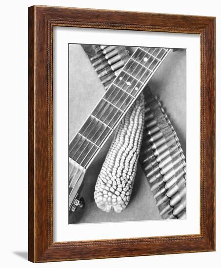 Mexican Revolution, Guitar, Corn and Ammunition Belt, Mexico City, 1927-Tina Modotti-Framed Giclee Print