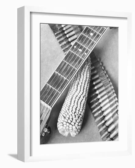 Mexican Revolution, Guitar, Corn and Ammunition Belt, Mexico City, 1927-Tina Modotti-Framed Giclee Print