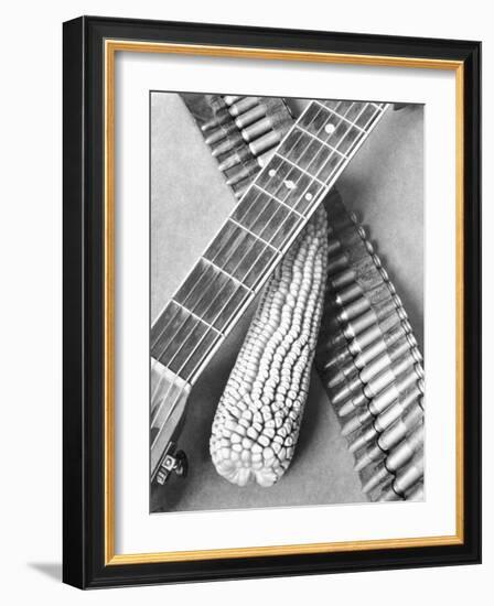 Mexican Revolution, Guitar, Corn and Ammunition Belt, Mexico City, 1927-Tina Modotti-Framed Giclee Print