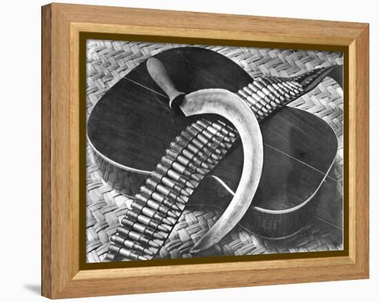 Mexican Revolution: Guitar, Sickle and Ammunition Belt, Mexico City, 1927-Tina Modotti-Framed Premier Image Canvas