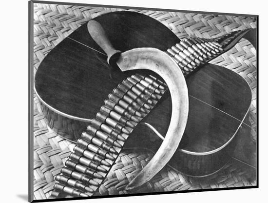 Mexican Revolution: Guitar, Sickle and Ammunition Belt, Mexico City, 1927-Tina Modotti-Mounted Giclee Print