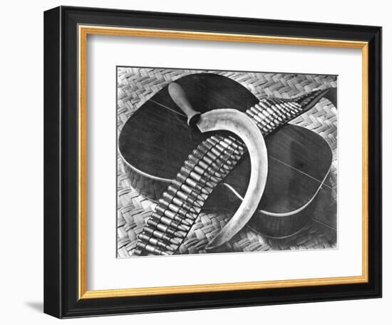 Mexican Revolution: Guitar, Sickle and Ammunition Belt, Mexico City, 1927-Tina Modotti-Framed Giclee Print