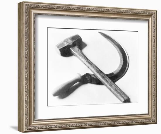 Mexican Revolution: Hammer and Sickle, Mexico City, 1927-Tina Modotti-Framed Photographic Print