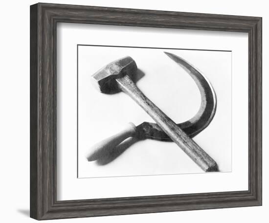 Mexican Revolution: Hammer and Sickle, Mexico City, 1927-Tina Modotti-Framed Photographic Print