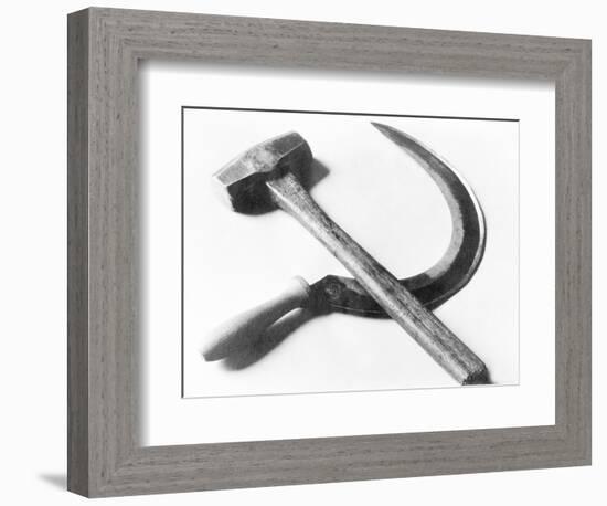 Mexican Revolution: Hammer and Sickle, Mexico City, 1927-Tina Modotti-Framed Photographic Print